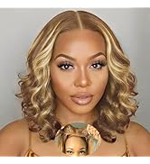 Ailwelia Highlight Ombre 5x5 Body Wave Bob Wig Human Hair Hd Lace Closure Wigs Glueless Bob Wig F...