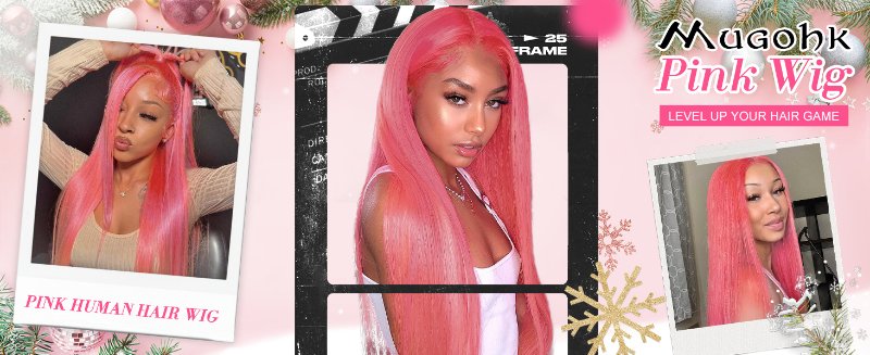 light pink christmas wig