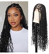 Fecihor 13x8 Inch HD Lace Front Boho Knotless Box braided Wigs For Women 36