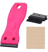 WENNALIFE Tape Remover Scraper Tool Plastic Razor Blade Scraper with 10 Replacement Blades & 6 Ta...