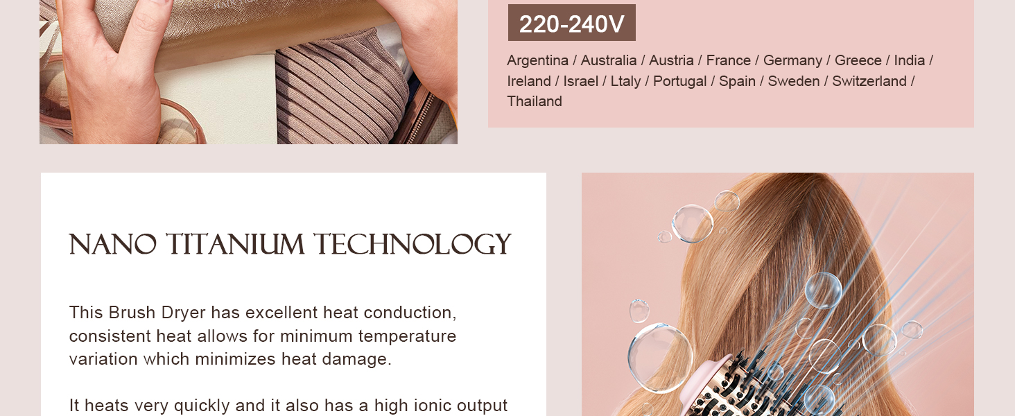 European Travel Hot Air Brush