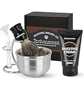 Shaving Brushes Kit For Men, 4 In 1 Shaving Brush Set Includes Badger Hair Shaving Brush, Sandalw...