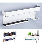 WAYASI Hair Dryer Holder Wall Mount Hair Tool Organizer, Stainless Steel Hair Dryer Straightener ...