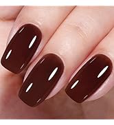 AILLSA Brown Jelly Gel Nail Polish Dark Cocoa Translucent Gel Polish Amber Color Fall Gel Polish ...