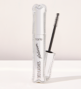 lights camera lashes platinum mascara on plain background with mascara wand showing