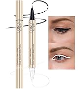BEUKING Waterproof Eyeliner Pen, Black/White, Smooth, Easy to Apply, Long Lasting, Anti-Sweat, Qu...