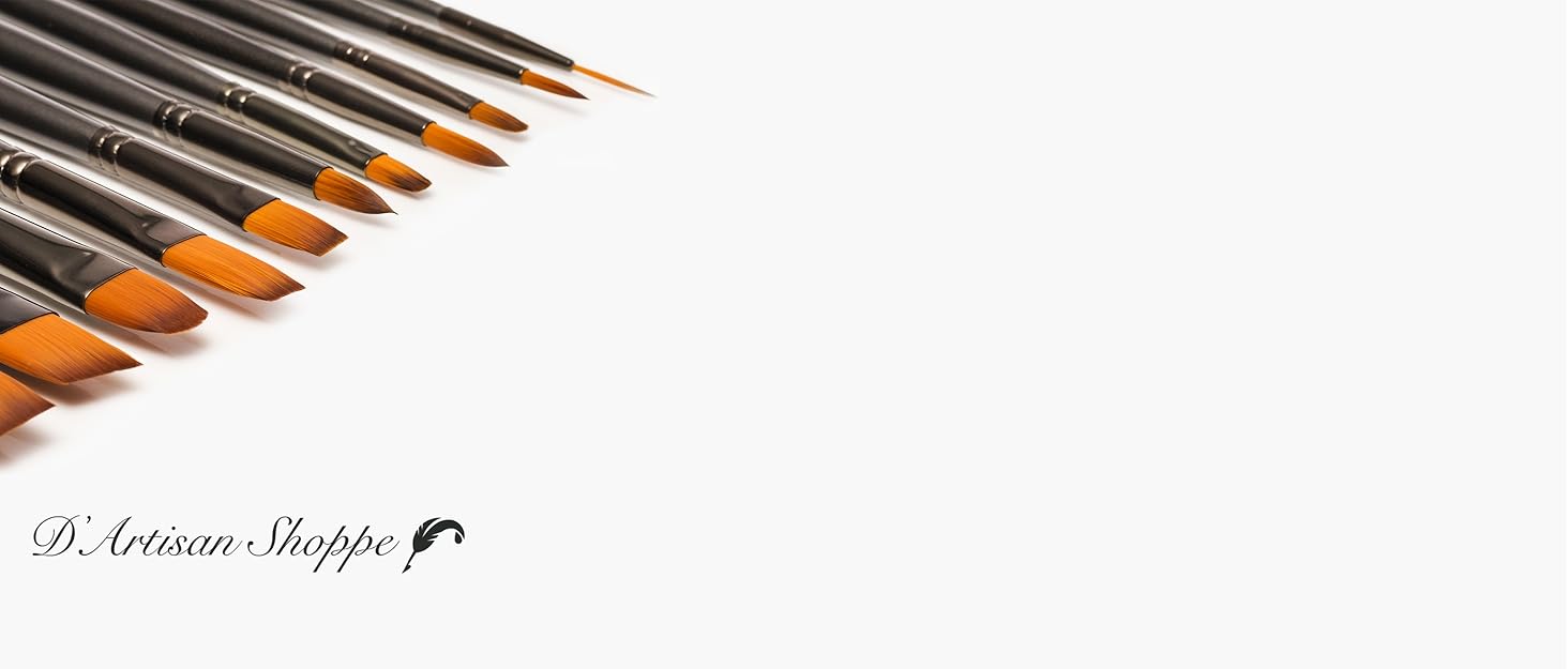 Professional paintbrush set with premium bristles for acrylic watercolor, and oil painting.