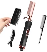 Hot Comb,Straightener and Curling Iron 2 in 1,110-240V Hair Culer for Wigs with 12 Temp Settings,...