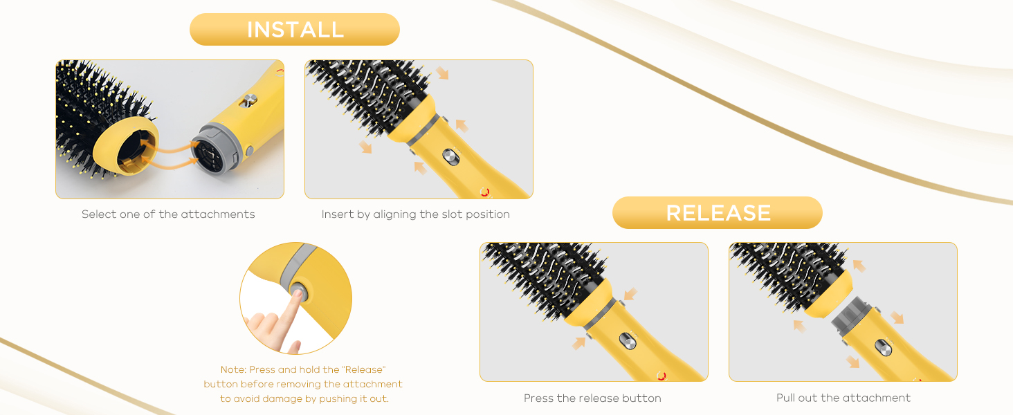 Install and release brush head