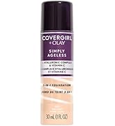 CoverGirl & Olay Simply Ageless 3-in-1 Liquid Foundation, Matte Finish, Hyaluronic & Vitamin C Fo...