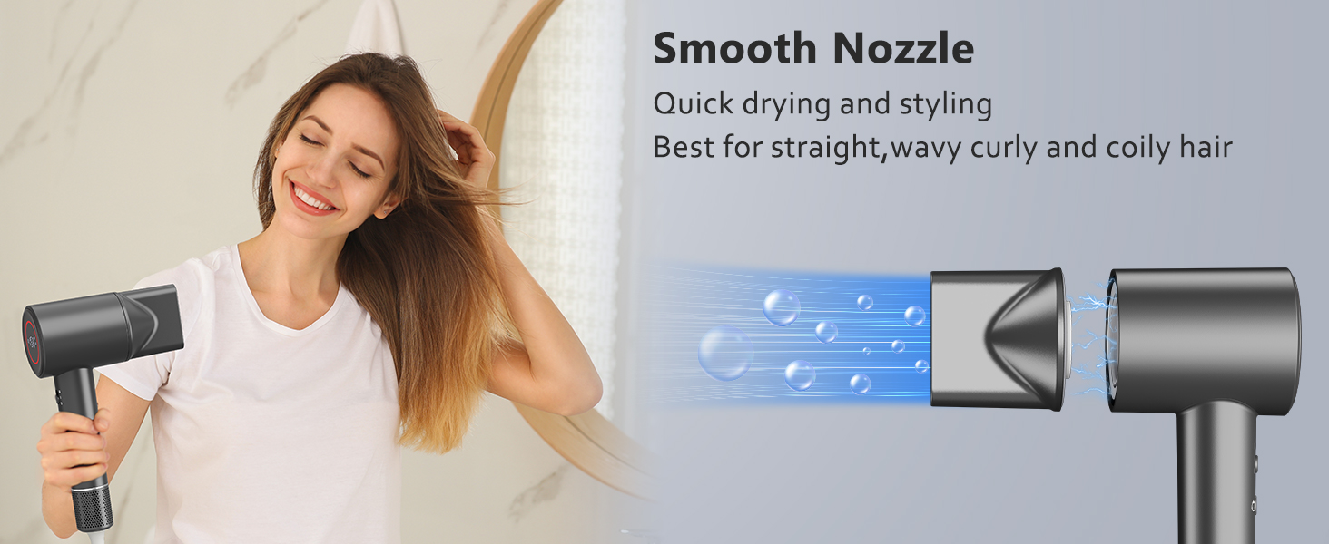 Hair Dryer, 160,000 RPM Professional High-Speed Blow Dryer 600 Millions Negative Ionic Hair Dryer