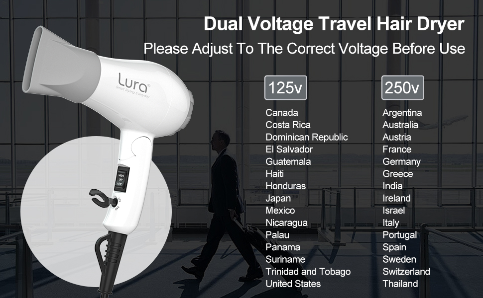 dual voltage hair dryer