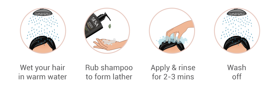 steps to use sesa ayurvedic medicinal shampoo 500ml