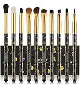 Docolor Eye Makeup Brushes 10Pcs Skull Printed Eyeshadow Makeup Brush Set Blending Concealer Eyeb...