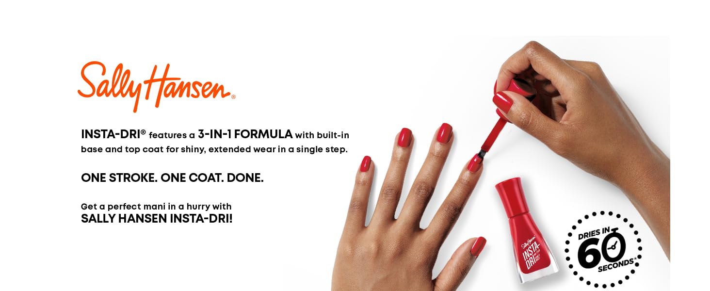 Features a 3-in-1 formula with built-in base and top coat
