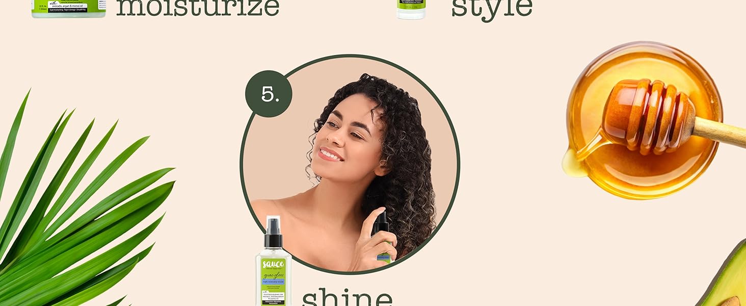 Sauce Beauty Guacamole Collection 5 step haircare routine