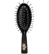 Phillips Brush Luxe Oval Paddle Purse Sized Hair Brush, Sleek Black Color with Gold Accents – 7 i...