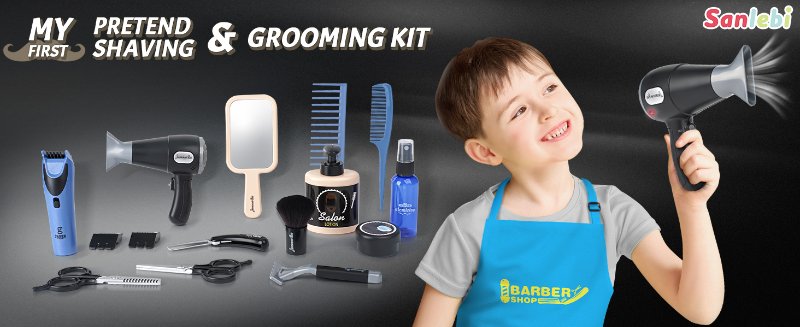 Kids Barber Shop Toy Set 