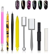 8 Pieces Nail Magnet Tool Set, Double-head Flower Design Nail Magnet Pens Magnet Stick 3D Magneti...