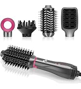 Hair Dryer Brush Set, IG INGLAM 4 in 1 Hot Air Brush, Negative Ion Detachable Hair Dryer & Styler...