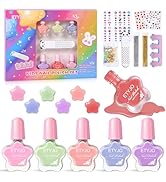 ETYJO Toddler Nail Polish Non-Toxic Nail Polish Set for Girls Water Based Peel off Quick Dry Kids...