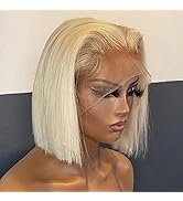 613 Honey Blonde Bob Wig Human Hair HD Transparent 13X4 Straight Frontal Lace Wigs For Black Wome...