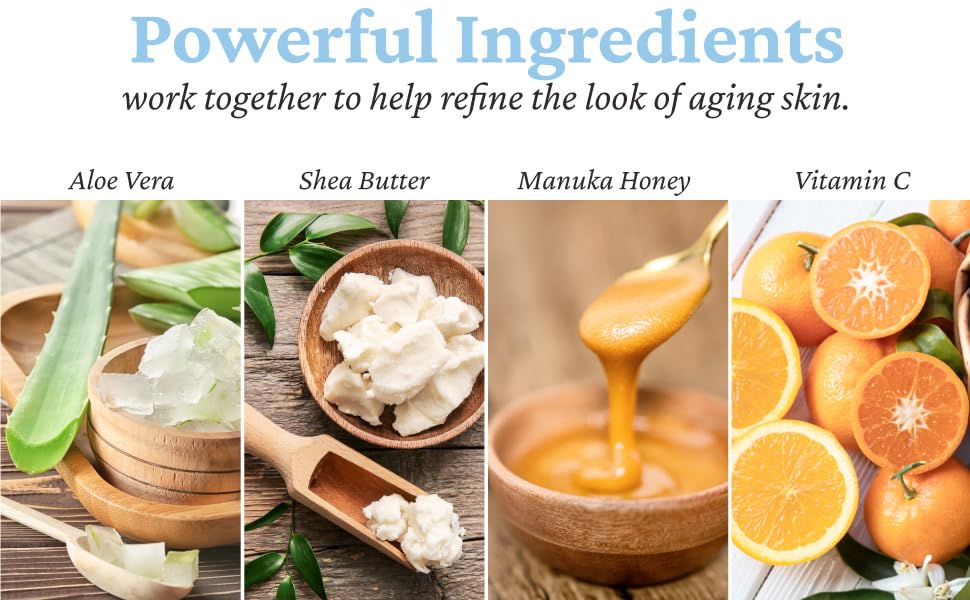 powerful ingredients work together to help refine the look of aging skin