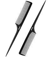 RHOS Rat Tail Combs for Parting, Fine Tooth Teasing Comb with Pick, 2 Pack Hair Styling Combs Set...