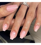 KQueenest Gel Press on Nails Short Medium Coffin, Solid Color Fake Nails Nails Press ons, Short B...