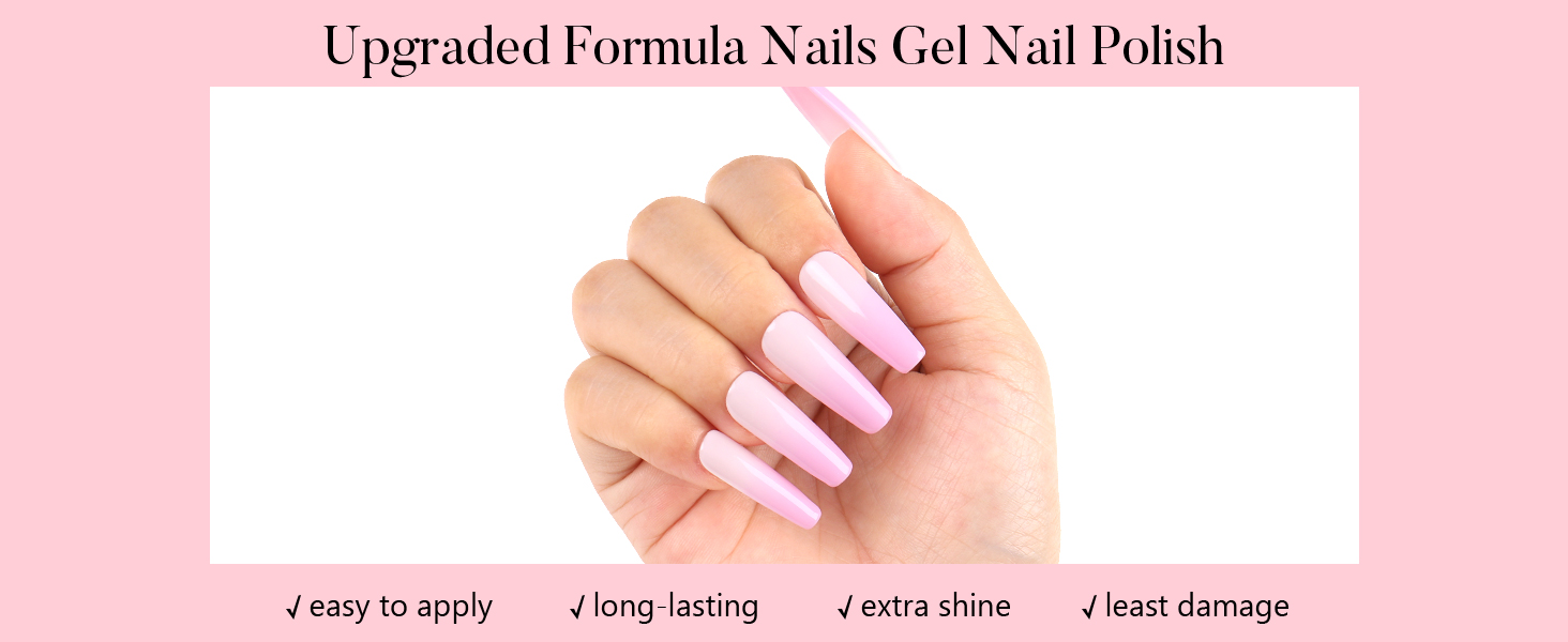 clear pink gel nail polish