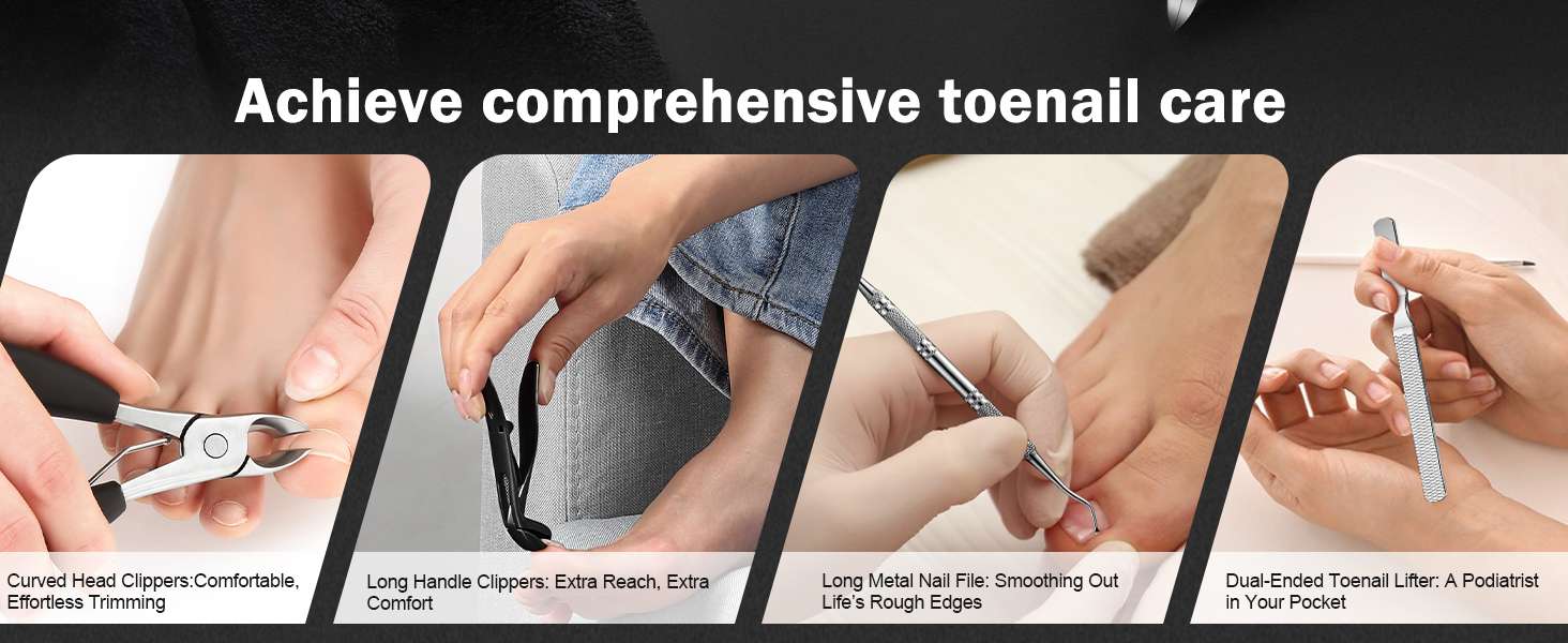 toenail clippers for seniors  nail care set toenail tools kit nail cutter toenail file and lifter