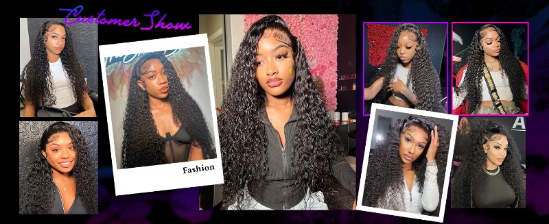 Deep Wave Lace Frontal Wig Human Hair Wet and Wavy Wigs for Black Women with Baby Hair Glueless