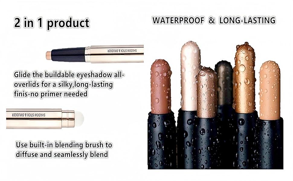 2 in 1 Eyeshadow Pen and Sponge Makeup Brush
