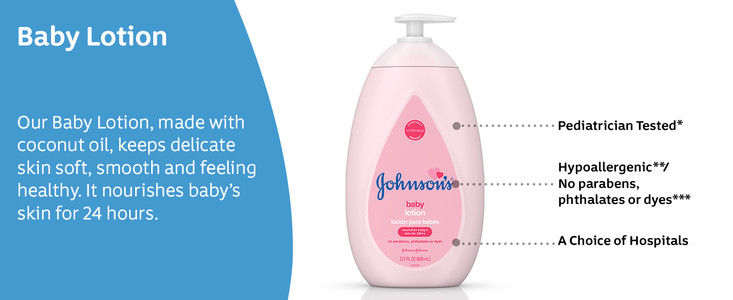 Our Baby Lotion keeps delicate skin soft, smooth and feeling healthy