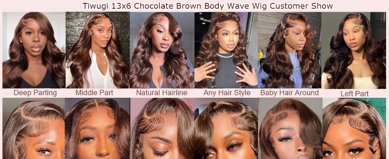 Chocolate Brown 13x6 Lace Front Wigs Human Hair