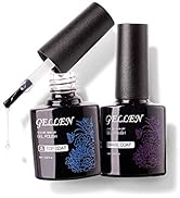 Gellen Gel Top Coat and Base Coat, 2Pcs No Wipe Gel Nail Polish Base and Top Coat, Soak Off Nail ...