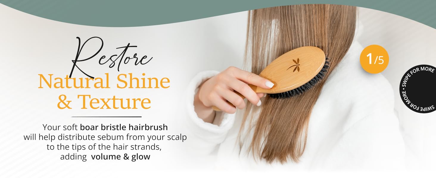 boar bristle brush, boar bristle hair brush, soft bristle hair brush, women fine hair