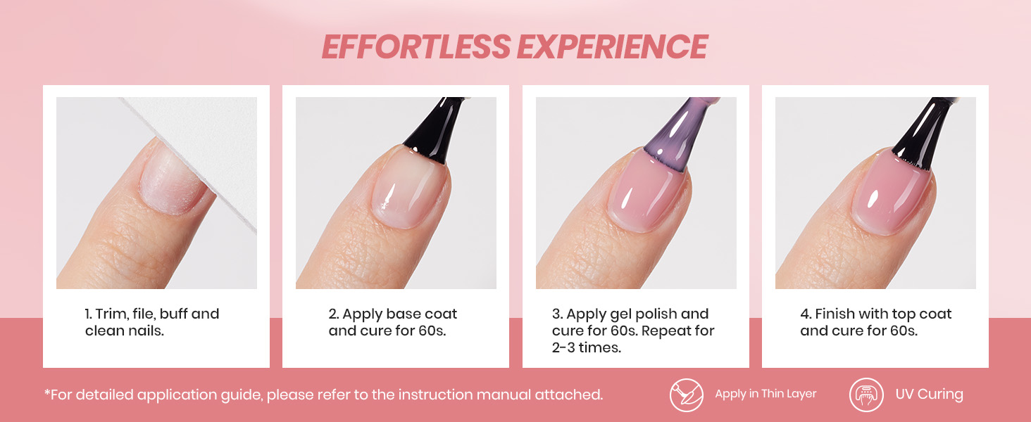 nude pink jelly gel nail polish