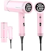 Foldable Hair Dryer 150000 RPM,1600W Ceramic Ionic Professional Hair Blow Dryer with Diffuser & L...