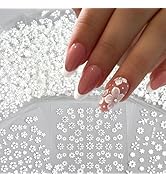 30 Sheet White Flower Nail Stickers for Nail Art Decals YEFIUO Self-Adhesive Nail Art Charms Slid...