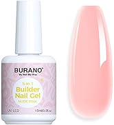 BURANO 5 in 1 Builder Base Gel 0.5 oz, Builder Gel for Nails Hard Gel Nail Extension Quick Buildi...