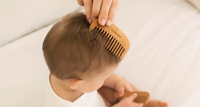 baby hair brush comb newborn set wooden goat bristles cradle cap boys girls toddlers hairbrush