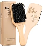 Bsisme Hair Brush, Boar Bristle Hair Brushes for Women Men Kid, Natural Bristles Paddle Brush for...
