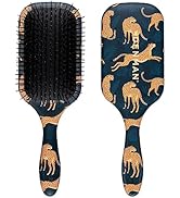 Denman Tangle Tamer Ultra (Leopard) Detangling Paddle Brush For Curly Hair And Black Natural Hair...