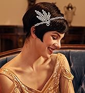 BABEYOND Art Deco 1920's Flapper Great Gatsby Inspired Leaf Medallion Pearl Headpiece Headband
