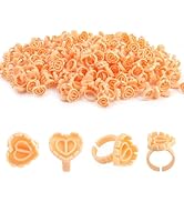 300pcs Disposable Plastic Heart Eyelash Tatoo Lash Glue Ring Lash Extension Blossom Holder Cup(Sk...