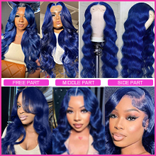 Blue Lace Front Wigs Human Hair Body Wave