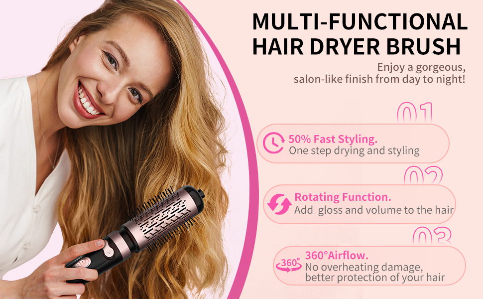 rotating hair dryer brush