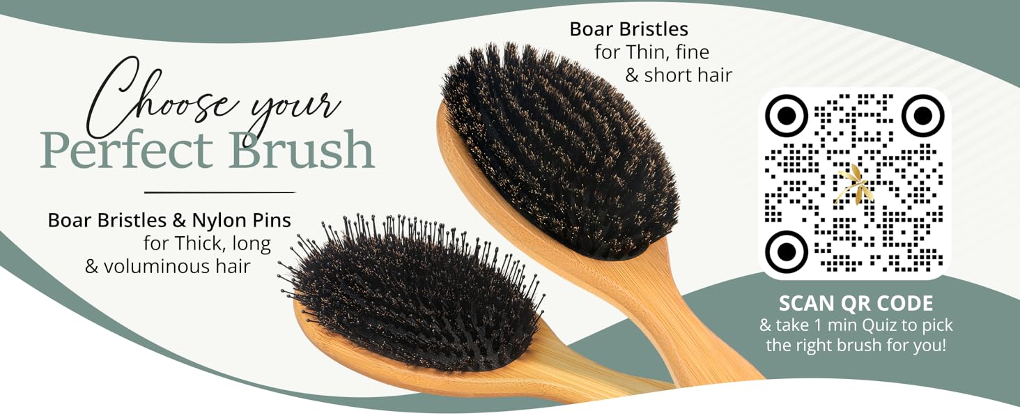 boar bristle brush, boar bristle hair brush, soft bristle hair brush, women fine hair