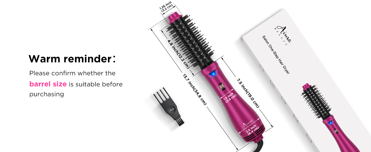 1.26 inch round brush dryer